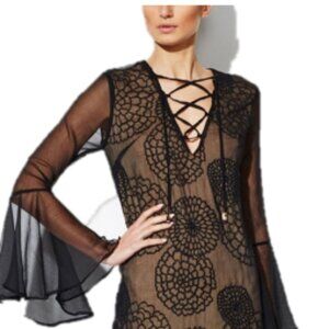 Winona Australia Short Dress in Black/Nude